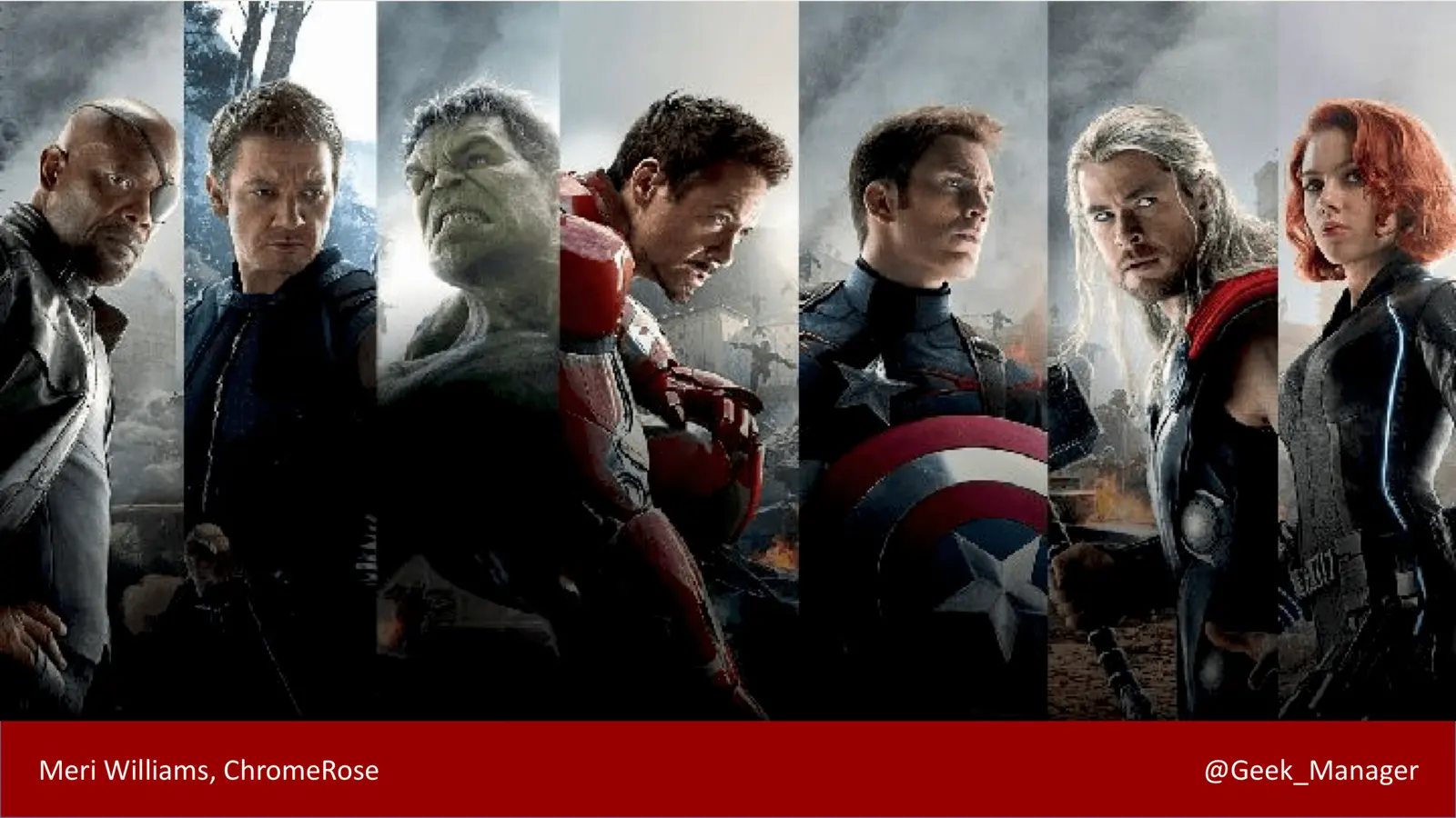The Avengers lineup used as a metaphor for a strong team of complementary, diverse individuals